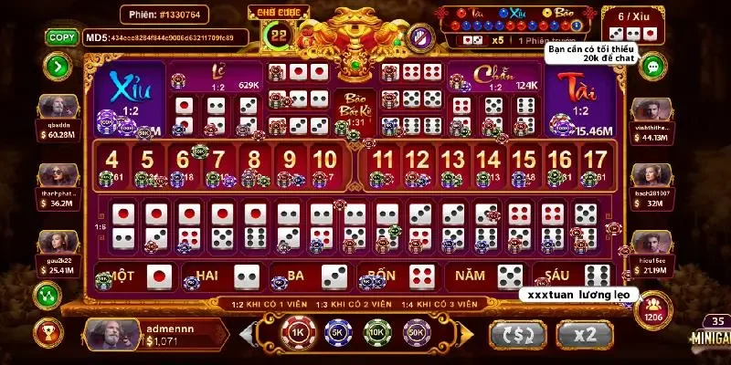 Sicbo Tài Phú MD5 là game dễ chơi dễ trúng